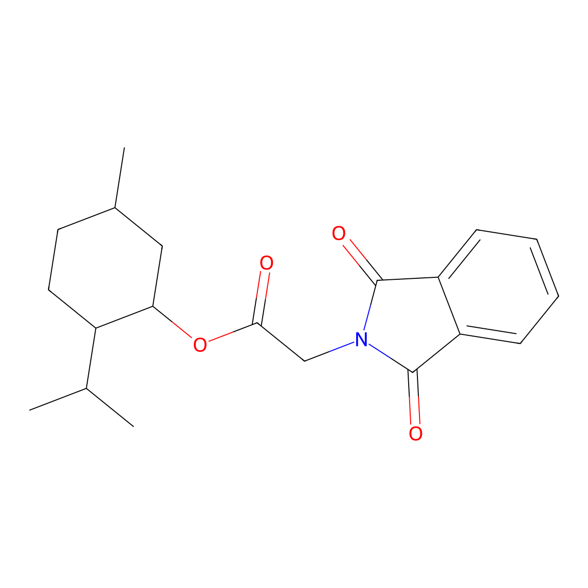 (5-Methyl-2-propan-2-ylcyclohexyl) 2-(1,3-dioxoisoindol-2-yl)acetate molecular structure, CAS 1212174-84-9