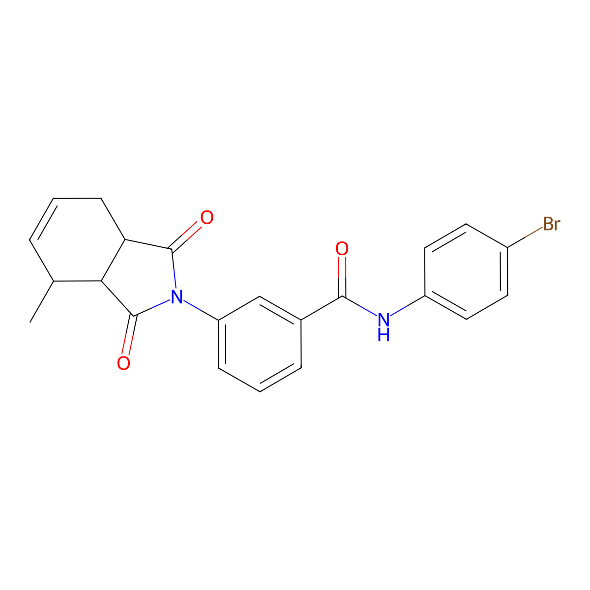 N-(4-bromophenyl)-3-(4-methyl-1,3-dioxo-3a,4,7,7a-tetrahydroisoindol-2-yl)benzamide molecular structure, CAS 1212174-86-1
