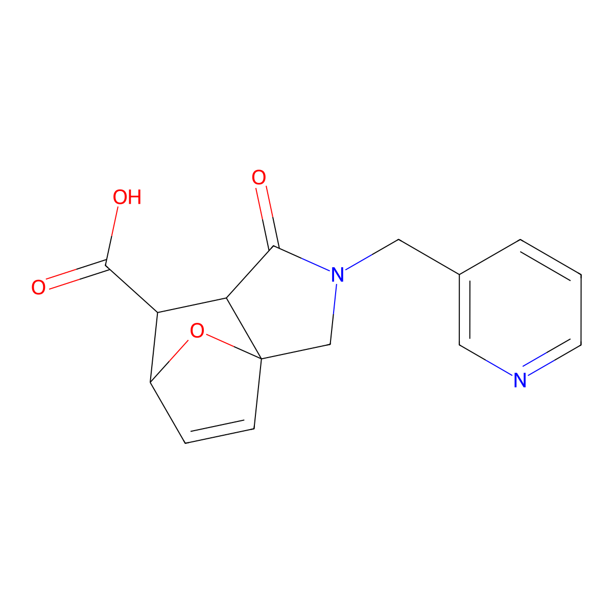 (3aS,6R)-1-oxo-2-(pyridin-3-ylmethyl)-1,2,3,6,7,7a-hexahydro-3a,6-epoxyisoindole-7-carboxylic acid molecular structure, CAS 1212175-08-0