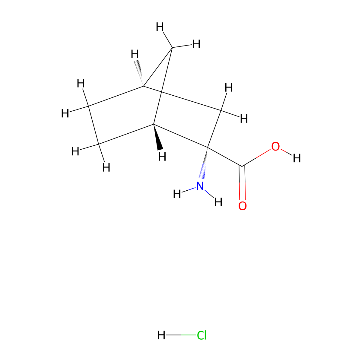 (1R,2S,4S)-2-aminobicyclo[2.2.1]heptane-2-carboxylic acid hydrochloride molecular structure, CAS 1212176-69-6