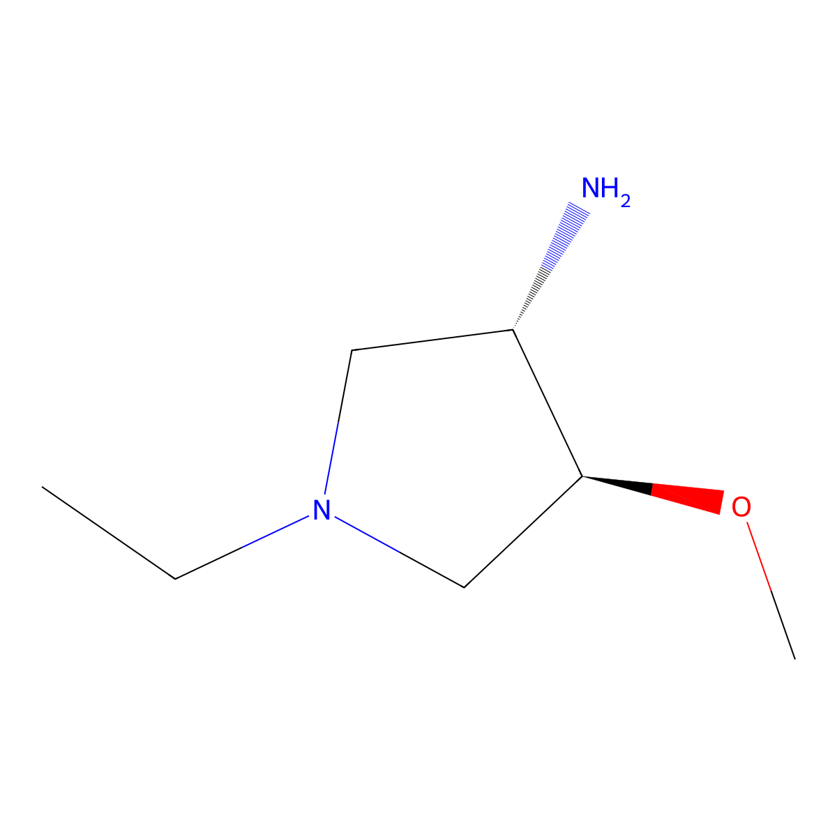 (3S,4S)-1-ethyl-4-methoxypyrrolidin-3-amine molecular structure, CAS 1212178-34-1