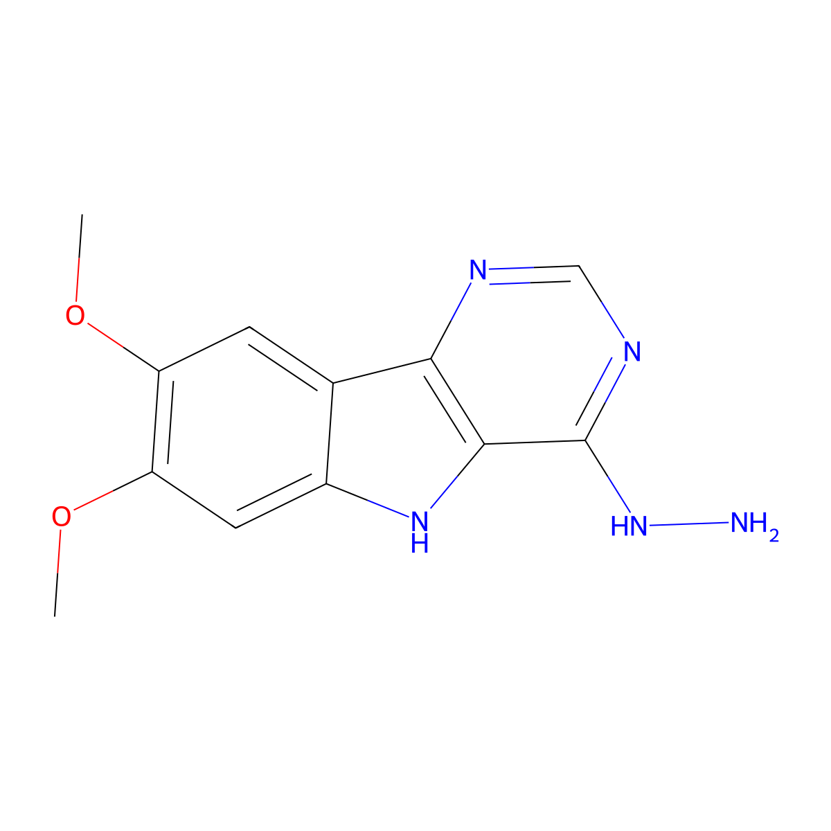 4-hydrazinyl-7,8-dimethoxy-5H-pyrimido[5,4-b]indole molecular structure, CAS 121218-45-9