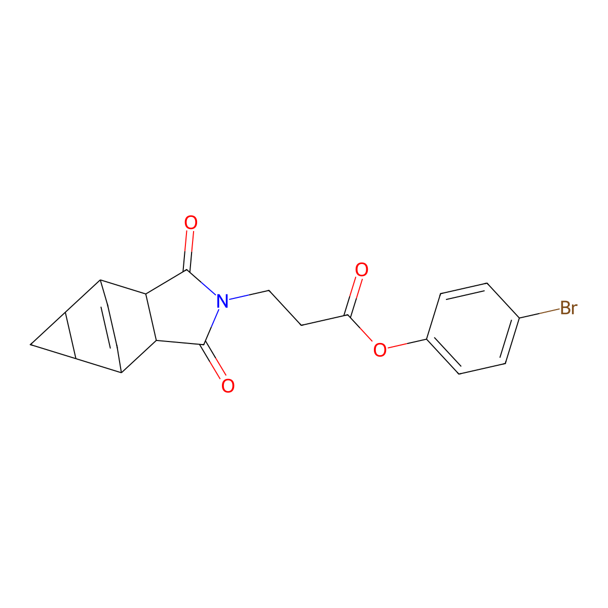 4-bromophenyl 3-(1,3-dioxooctahydro-4,6-ethenocyclopropa[f]isoindol-2(1H)-yl)propanoate molecular structure, CAS 1212181-82-2