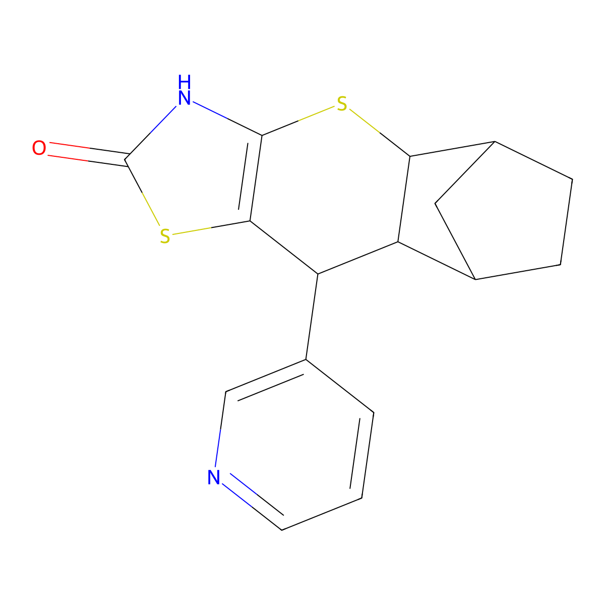 (4aR,5S,8R)-9-(pyridin-3-yl)-3,4a,5,6,7,8,8a,9-octahydro-2H-5,8-methanothiochromeno[2,3-d]thiazol-2-one molecular structure, CAS 1212185-26-6