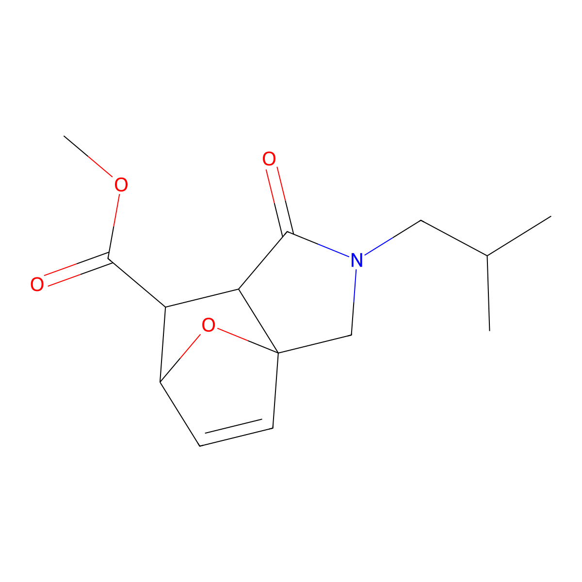Methyl 2-(2-methylpropyl)-1-oxo-1,2,3,6,7,7a-hexahydro-3a,6-epoxyisoindole-7-carboxylate molecular structure, CAS 1212186-47-4