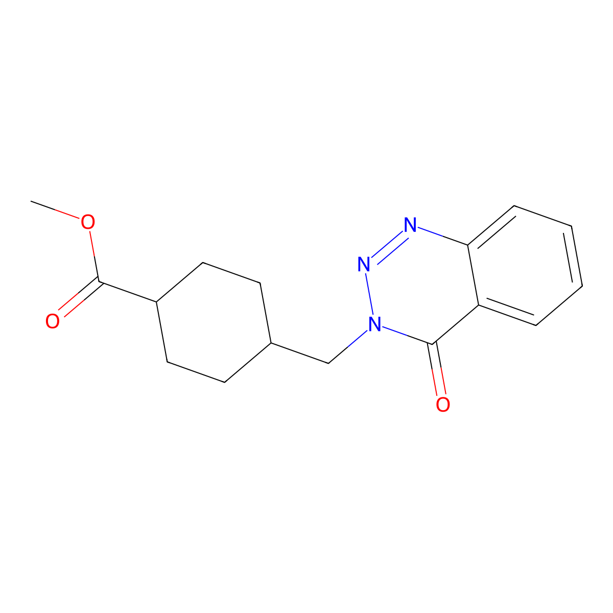 methyl trans-4-[(4-oxo-1,2,3-benzotriazin-3(4H)-yl)methyl]cyclohexanecarboxylate molecular structure, CAS 1212186-62-3