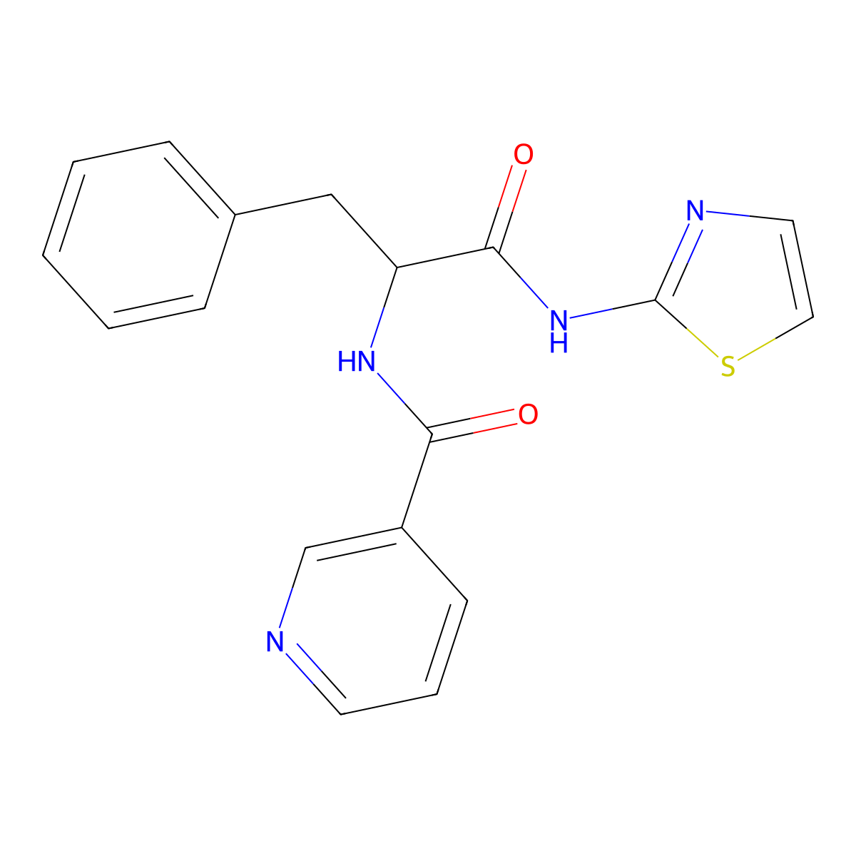(S)-N-(1-oxo-3-phenyl-1-(thiazol-2-ylamino)propan-2-yl)nicotinamide molecular structure, CAS 1212188-03-8