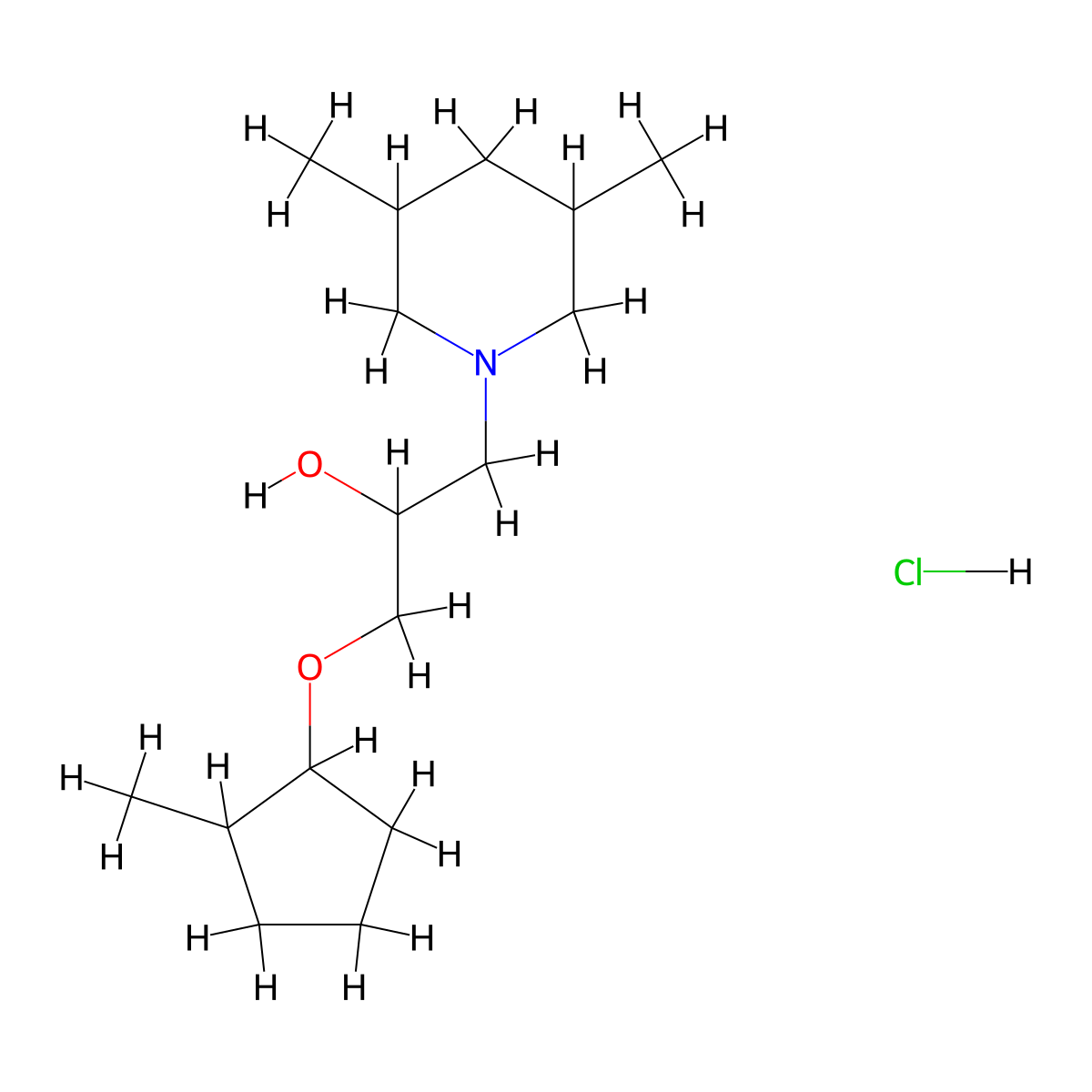 1-(3,5-Dimethylpiperidin-1-YL)-3-[(2-methylcyclopentyl)oxy]propan-2-OL hydrochloride molecular structure, CAS 1212188-78-7