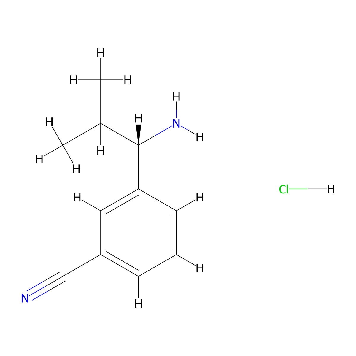 (S)-3-(1-Amino-2-methylpropyl)benzonitrile hydrochloride molecular structure, CAS 1212188-96-9