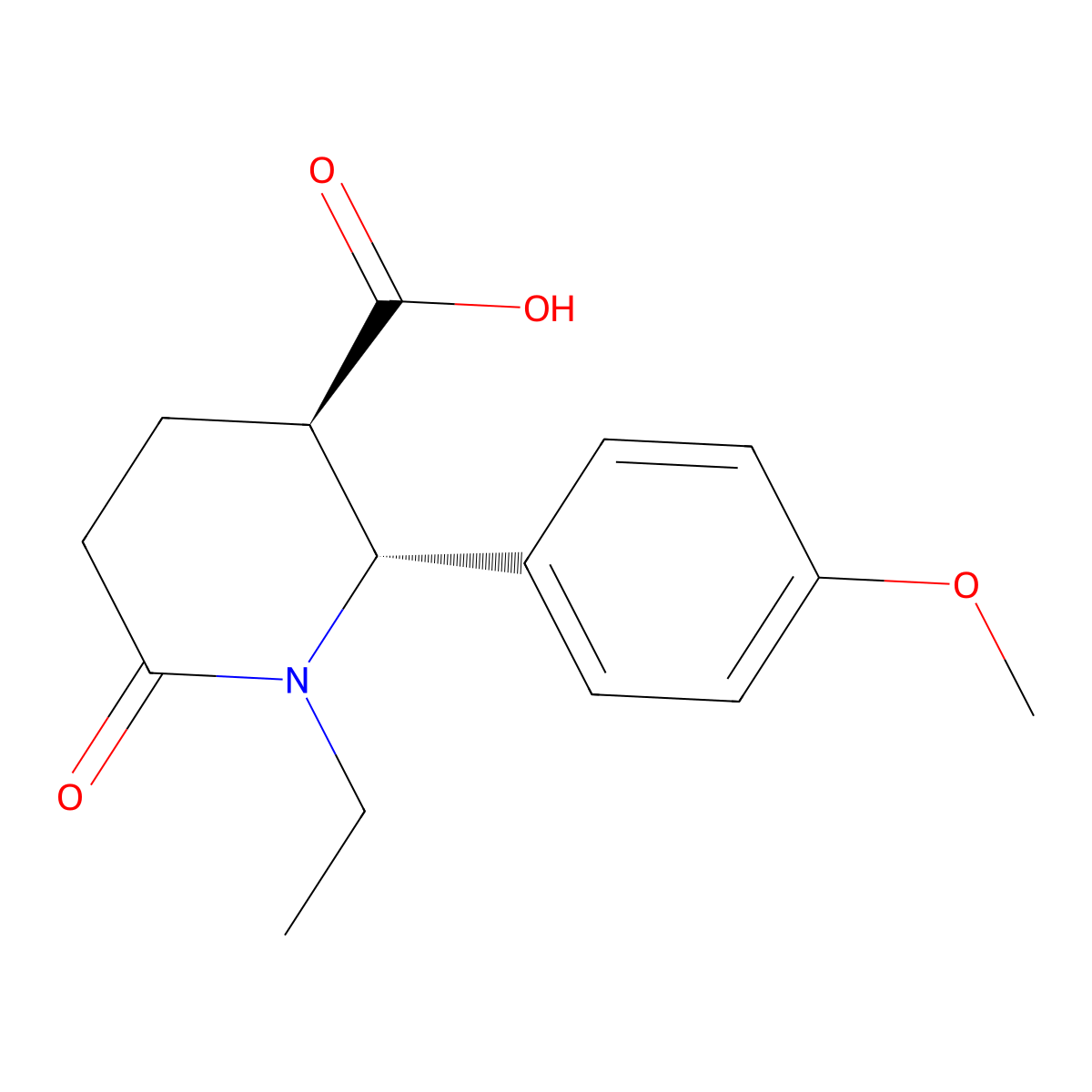 (2R,3R)-1-ethyl-2-(4-methoxyphenyl)-6-oxopiperidine-3-carboxylic acid molecular structure, CAS 1212189-30-4
