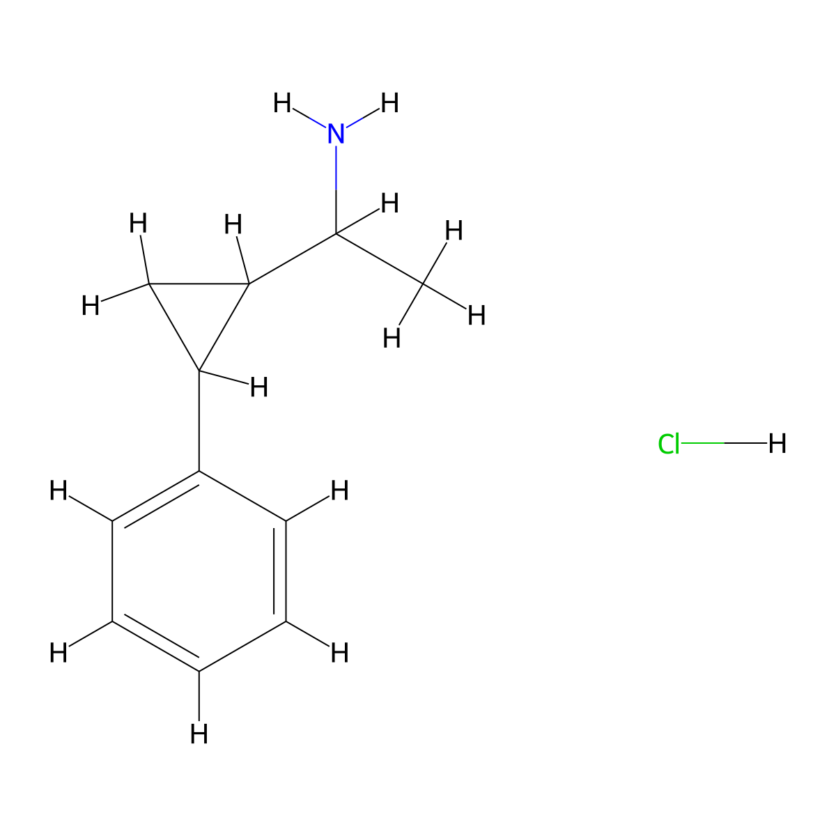 1-(2-Phenylcyclopropyl)ethan-1-amine hydrochloride molecular structure, CAS 1212189-77-9