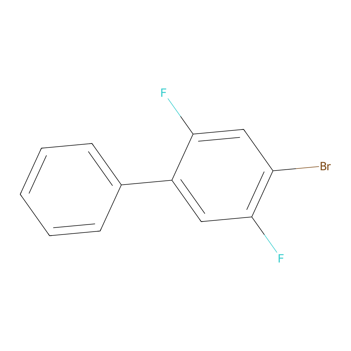 4-Bromo-2,5-difluoro-1,1'-biphenyl molecular structure, CAS 121219-09-8