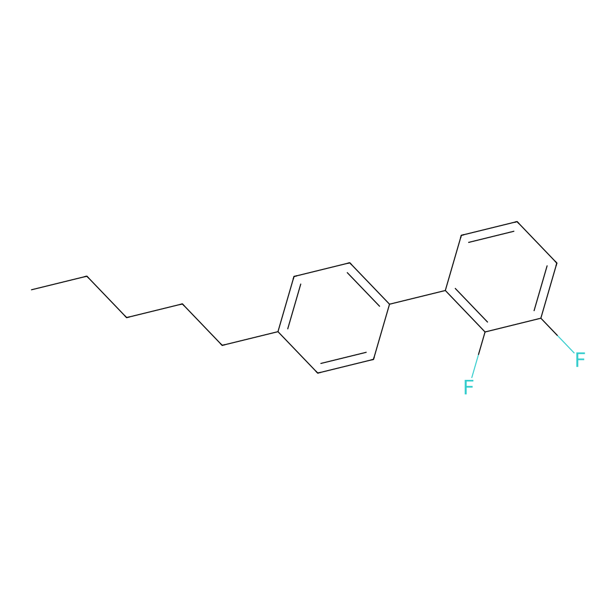 2,3-Difluoro-4'-pentyl-1,1'-biphenyl molecular structure, CAS 121219-17-8