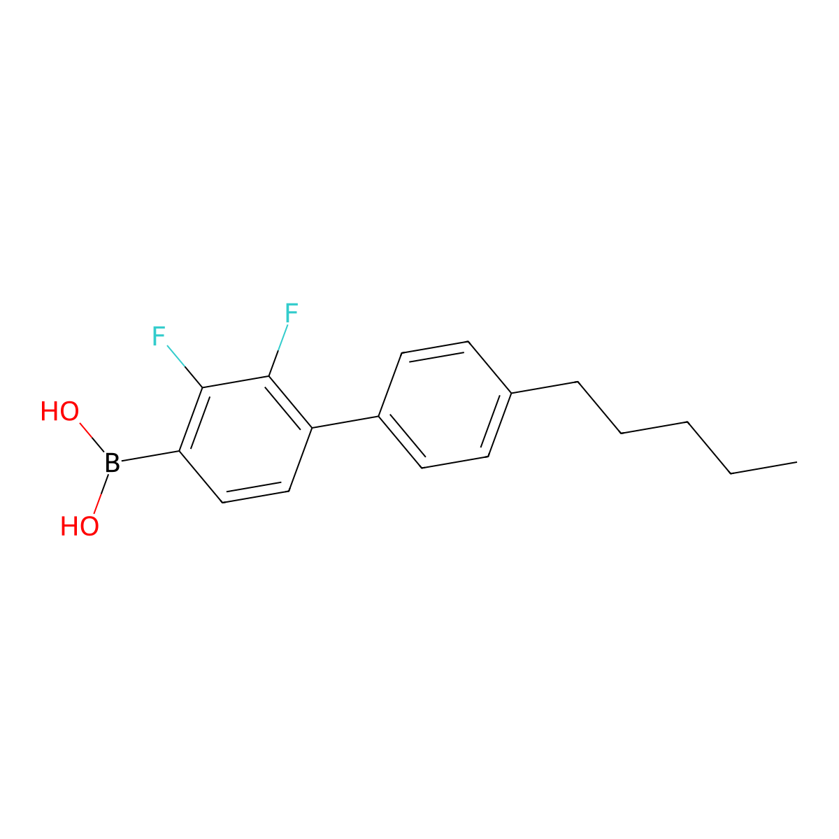 2,3-Difluoro-4'-pentylbiphenyl-4-boronic acid molecular structure, CAS 121219-18-9
