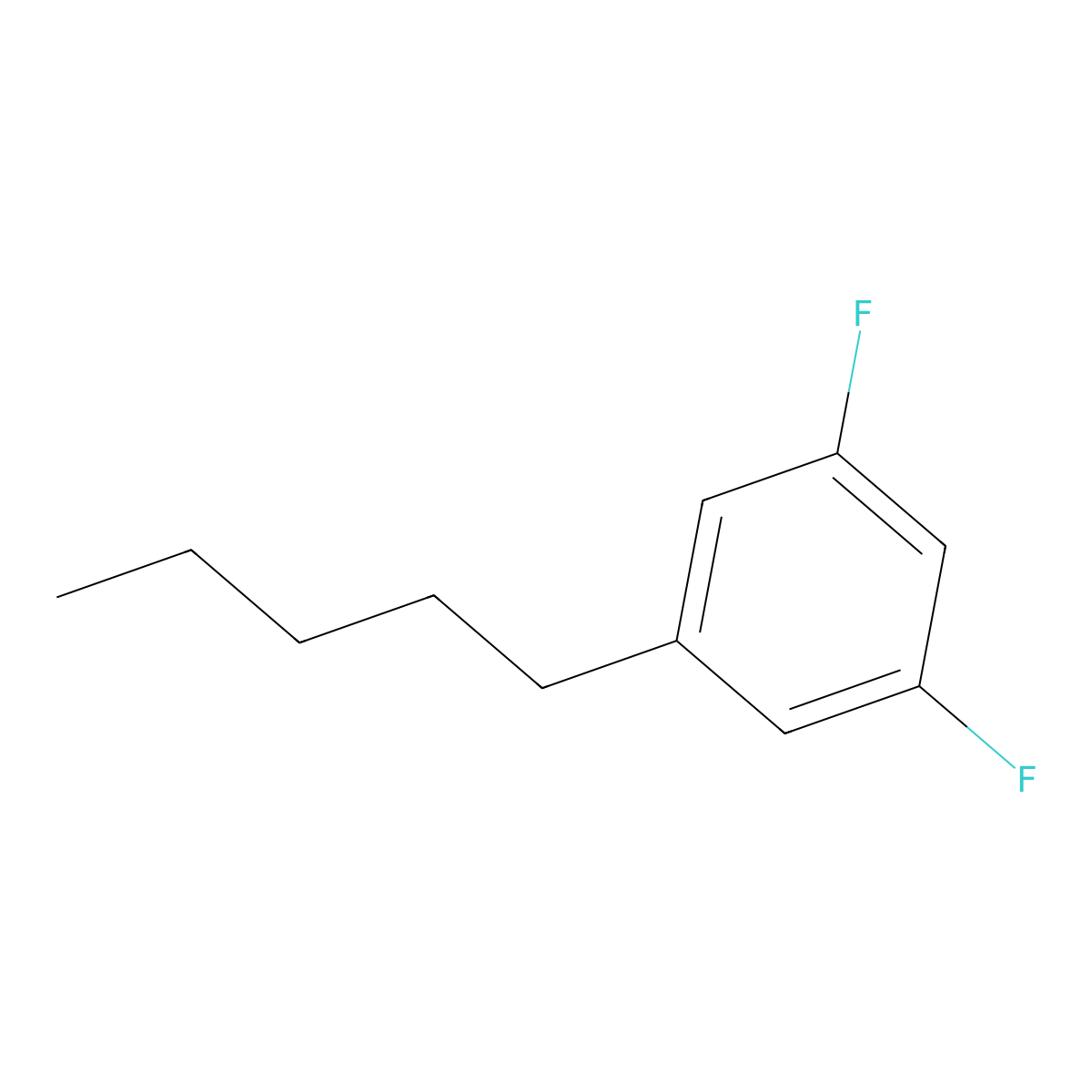 1,3-Difluoro-5-pentylbenzene molecular structure, CAS 121219-25-8