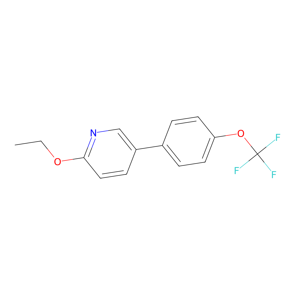 2-Ethoxy-5-(4-(trifluoromethoxy)phenyl)pyridine molecular structure, CAS 121219-87-2