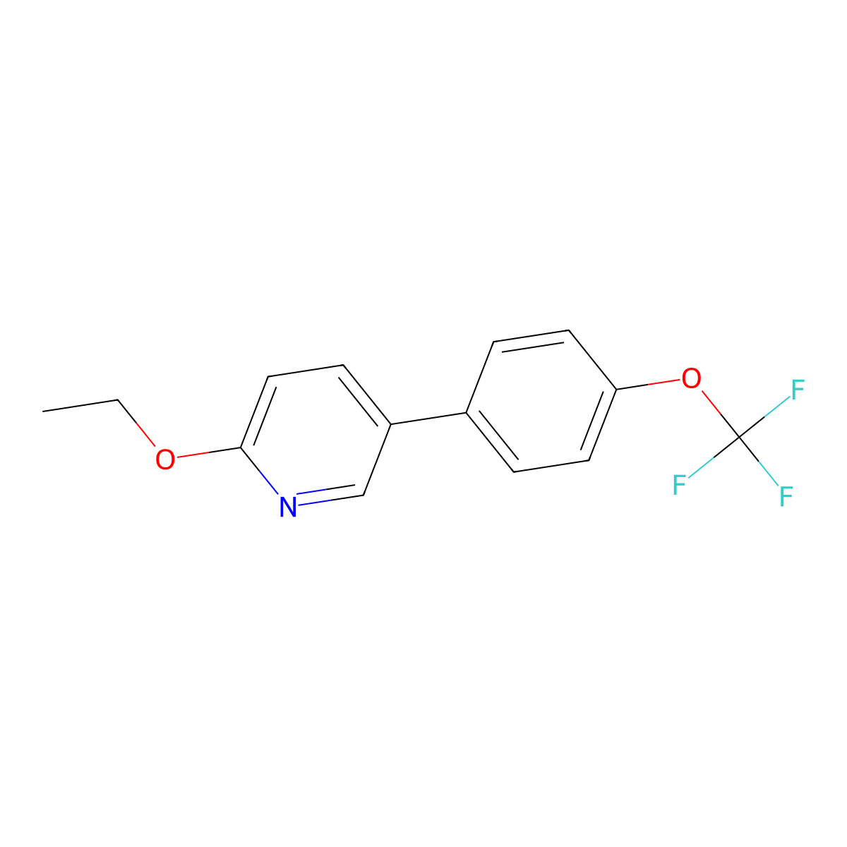 2-Ethoxy-5-(4-(trifluoromethoxy)phenyl)pyridine molecular structure, CAS 121219-87-2