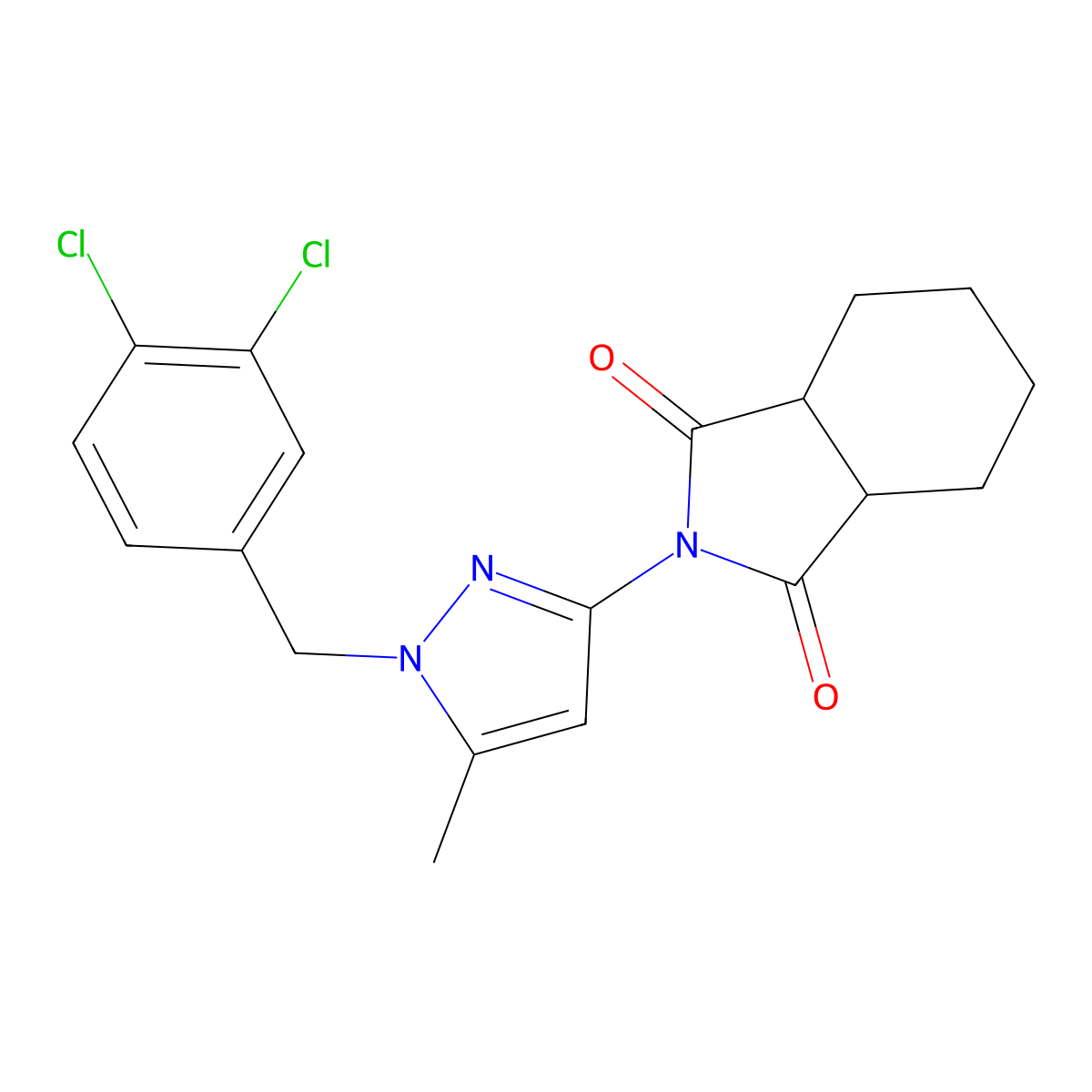 (3aR,7aS)-2-[1-(3,4-dichlorobenzyl)-5-methyl-1H-pyrazol-3-yl]hexahydro-1H-isoindole-1,3(2H)-dione molecular structure, CAS 1212192-18-1
