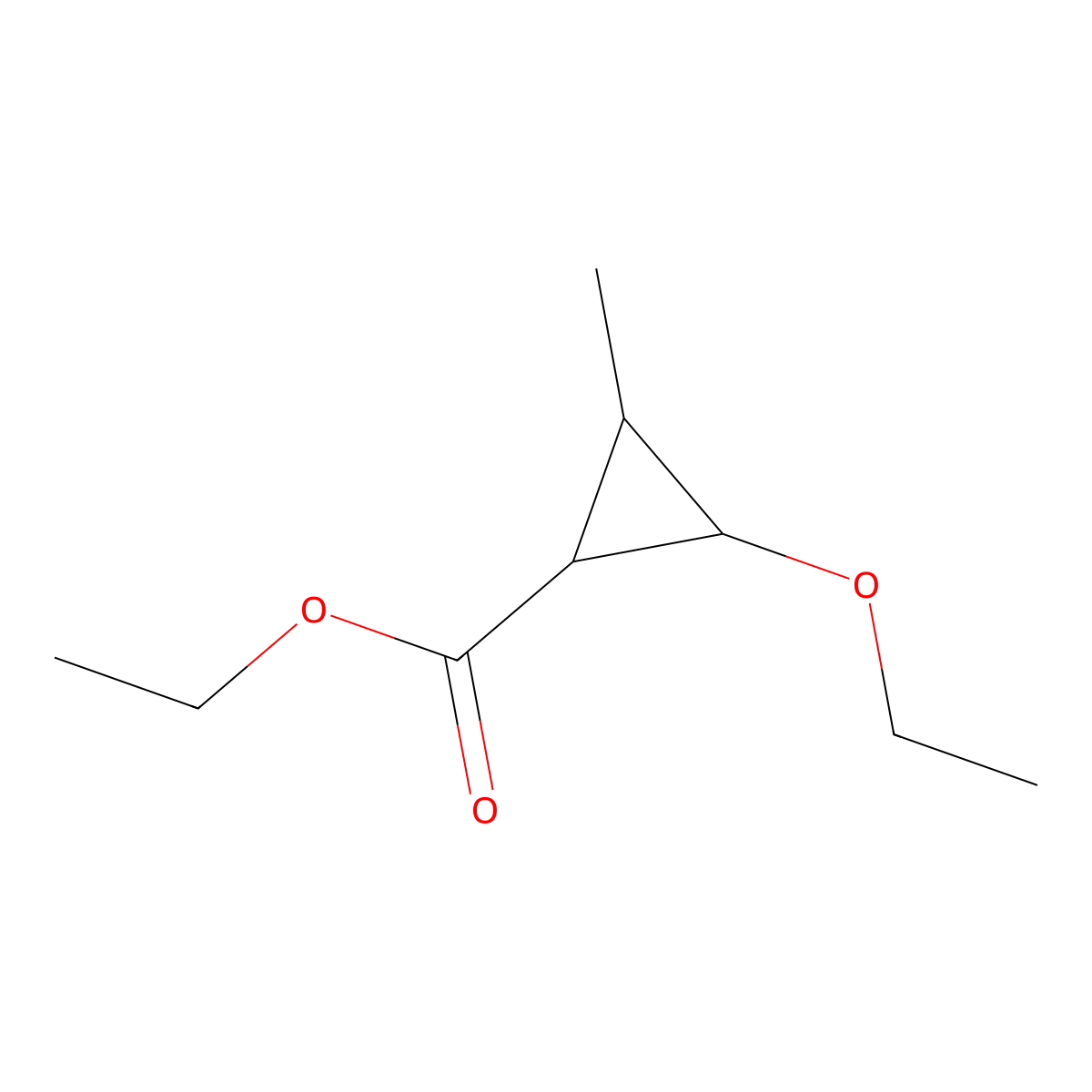 Ethyl 2-ethoxy-3-methylcyclopropane-1-carboxylate molecular structure, CAS 1212192-55-6
