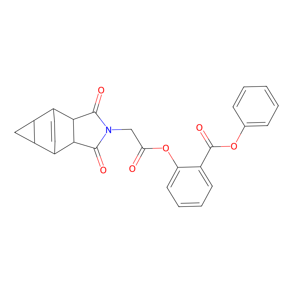 phenyl 2-{[(1,3-dioxooctahydro-4,6-ethenocyclopropa[f]isoindol-2(1H)-yl)acetyl]oxy}benzoate molecular structure, CAS 1212193-61-7