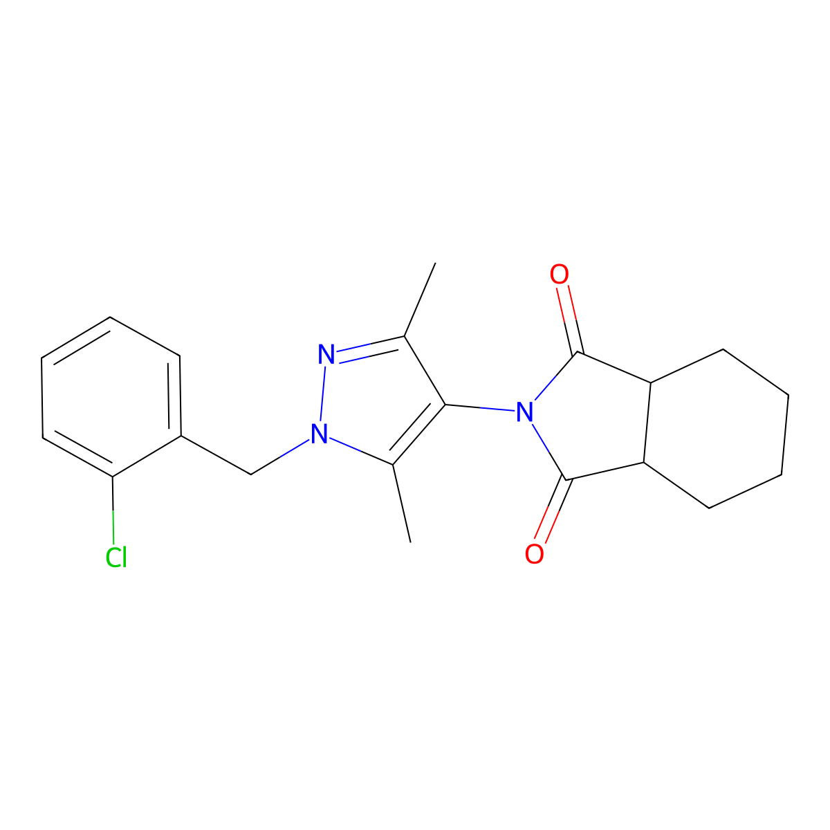 (3aR,7aS)-2-[1-(2-chlorobenzyl)-3,5-dimethyl-1H-pyrazol-4-yl]hexahydro-1H-isoindole-1,3(2H)-dione molecular structure, CAS 1212194-89-2
