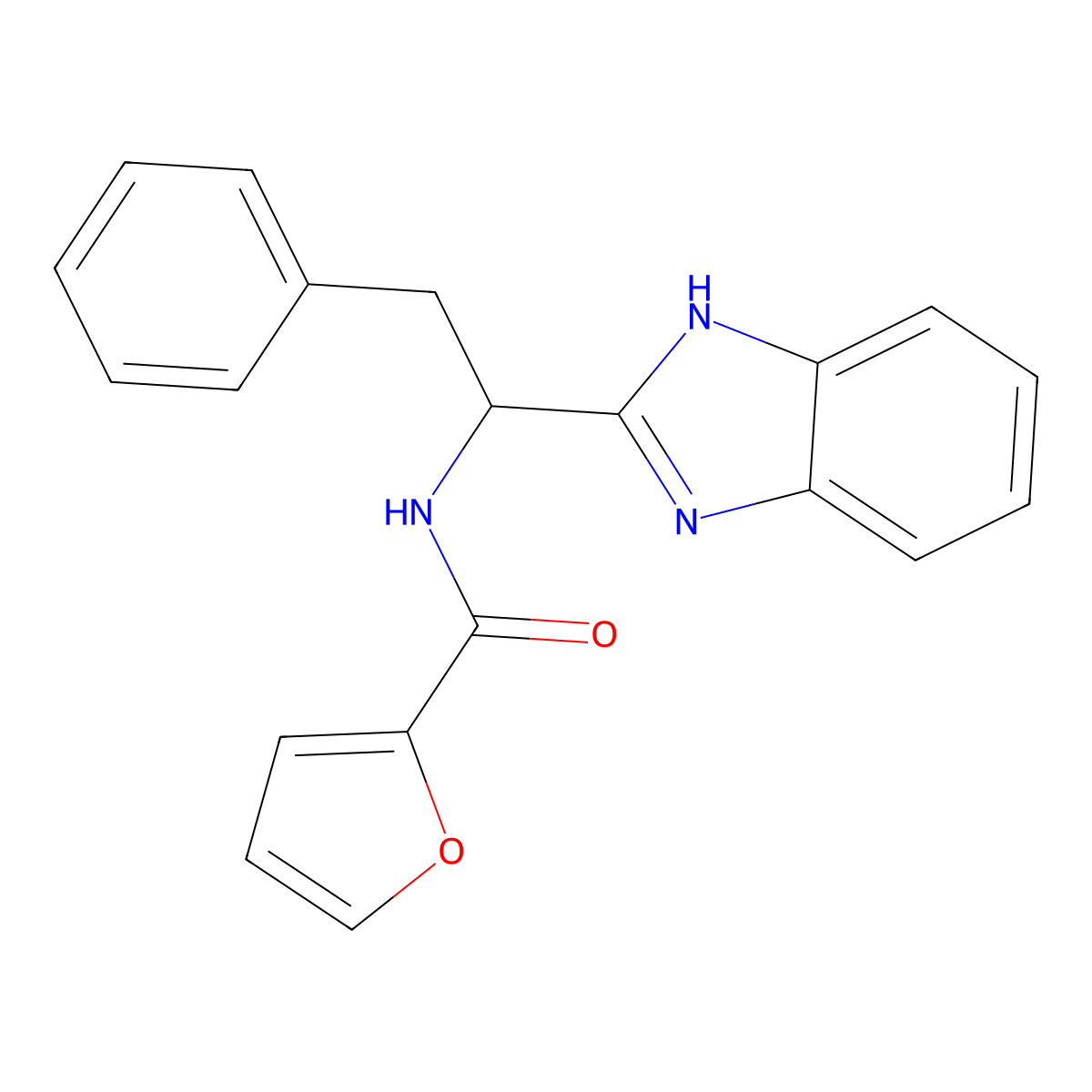 N-[(1S)-1-(1H-benzimidazol-2-yl)-2-phenylethyl]furan-2-carboxamide molecular structure, CAS 1212195-22-6