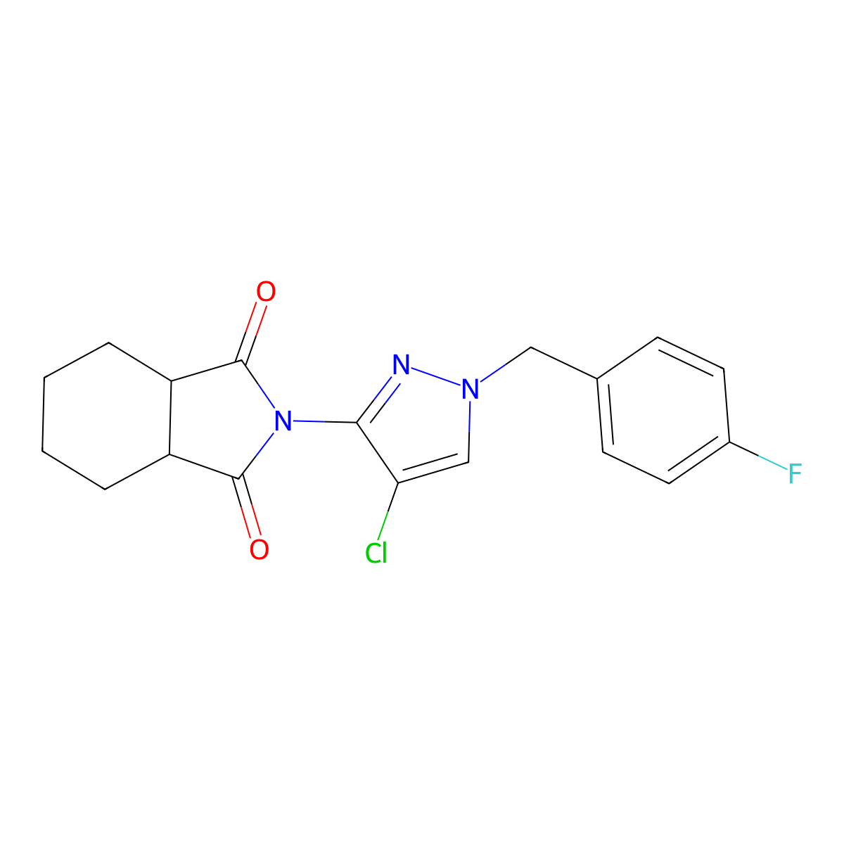 (3aR,7aS)-2-[4-chloro-1-(4-fluorobenzyl)-1H-pyrazol-3-yl]hexahydro-1H-isoindole-1,3(2H)-dione molecular structure, CAS 1212197-27-7