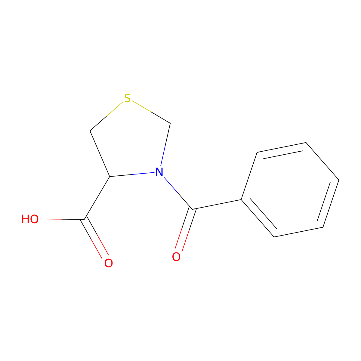 (4S)-3-benzoyl-1,3-thiazolidine-4-carboxylic acid molecular structure, CAS 1212199-53-5