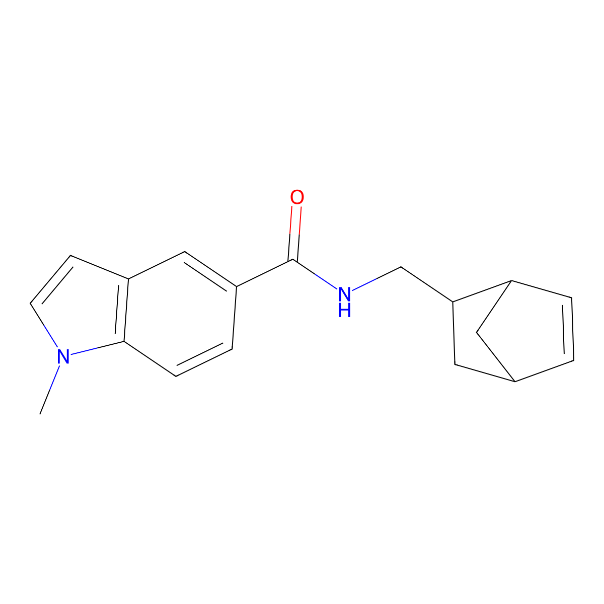 N-(bicyclo[2.2.1]hept-5-en-2-ylmethyl)-1-methyl-1H-indole-5-carboxamide molecular structure, CAS 1212200-51-5