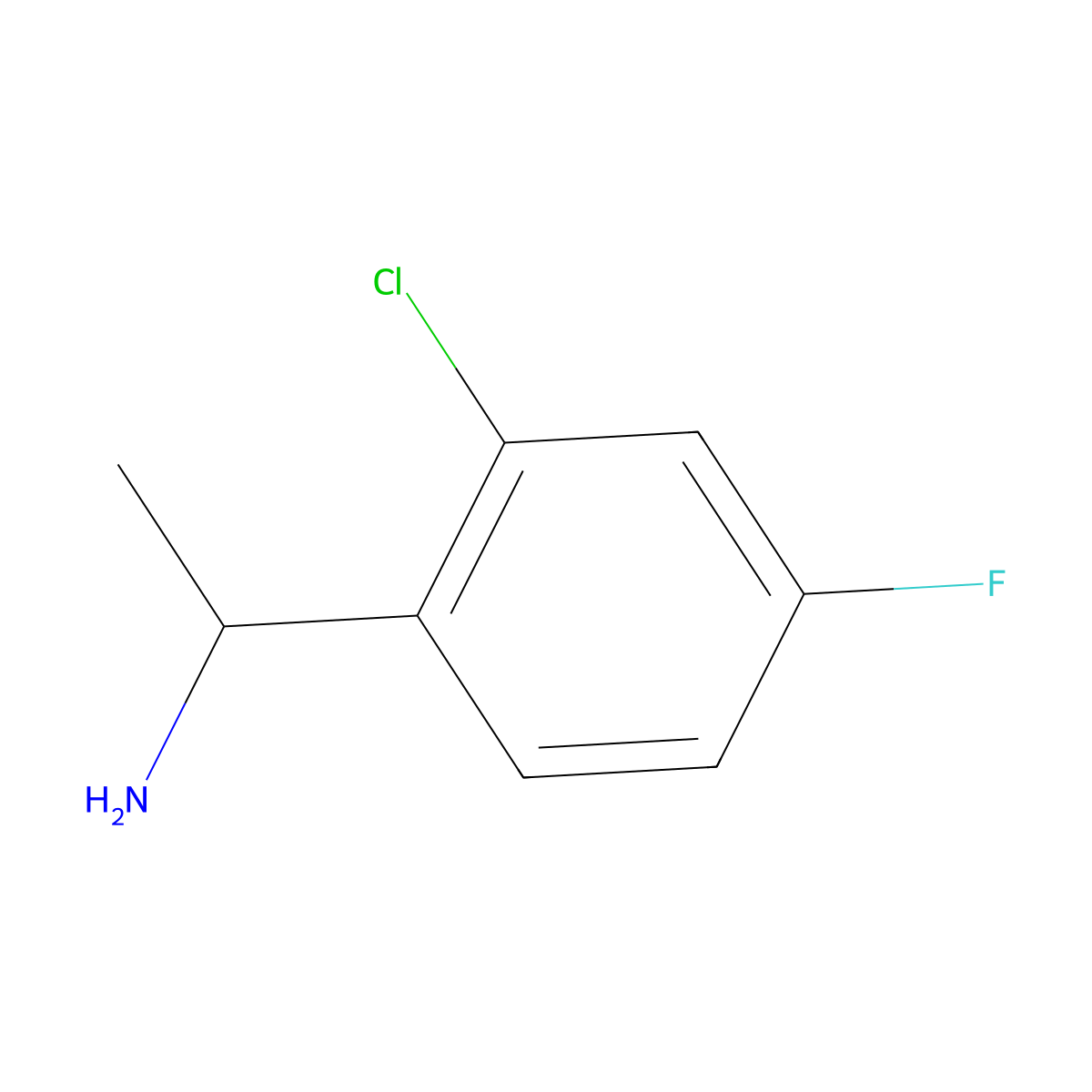 (1R)-1-(2-chloro-4-fluorophenyl)ethan-1-amine molecular structure, CAS 1212201-70-1