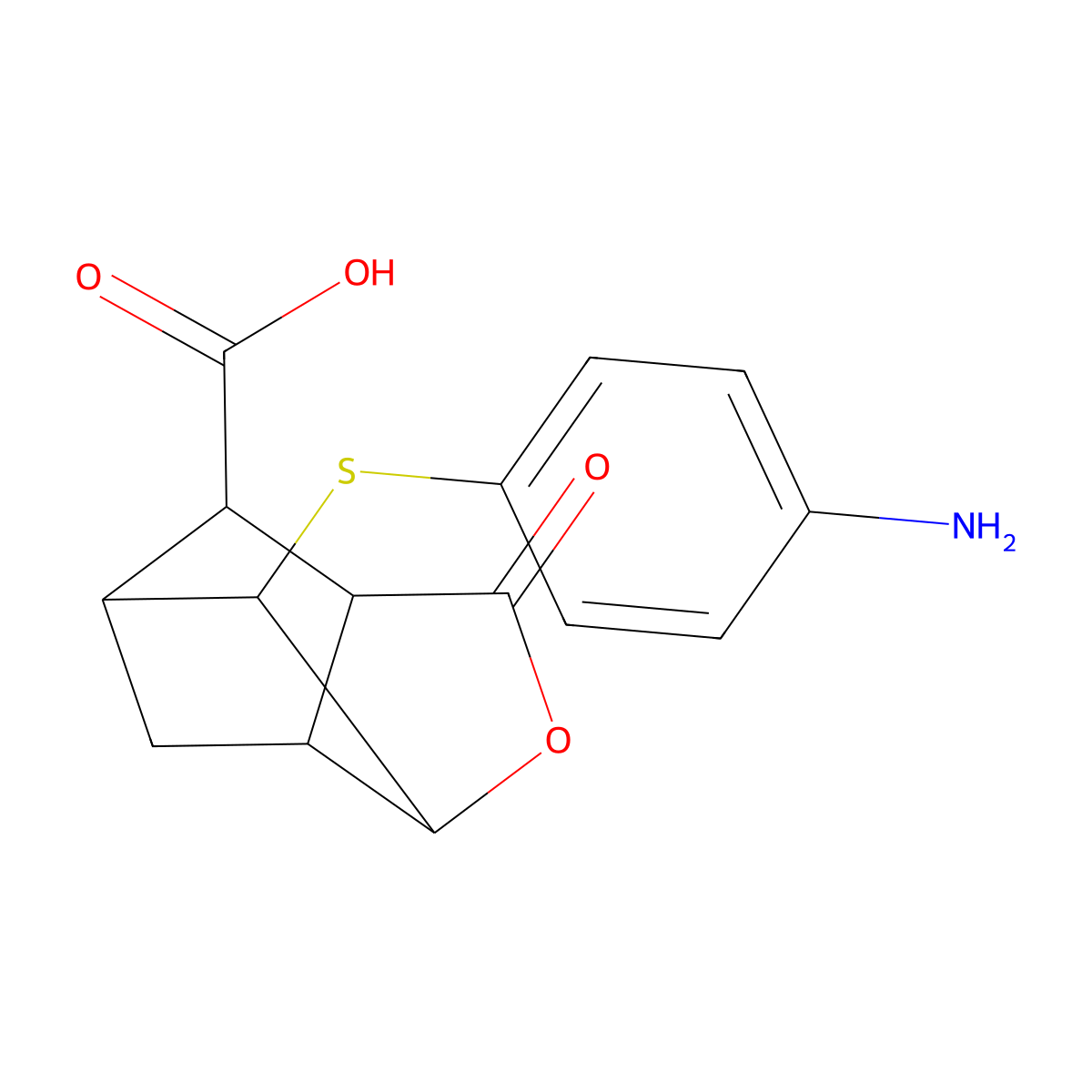 6-[(4-aminophenyl)sulfanyl]-2-oxohexahydro-2H-3,5-methanocyclopenta[b]furan-7-carboxylic acid molecular structure, CAS 1212201-86-9