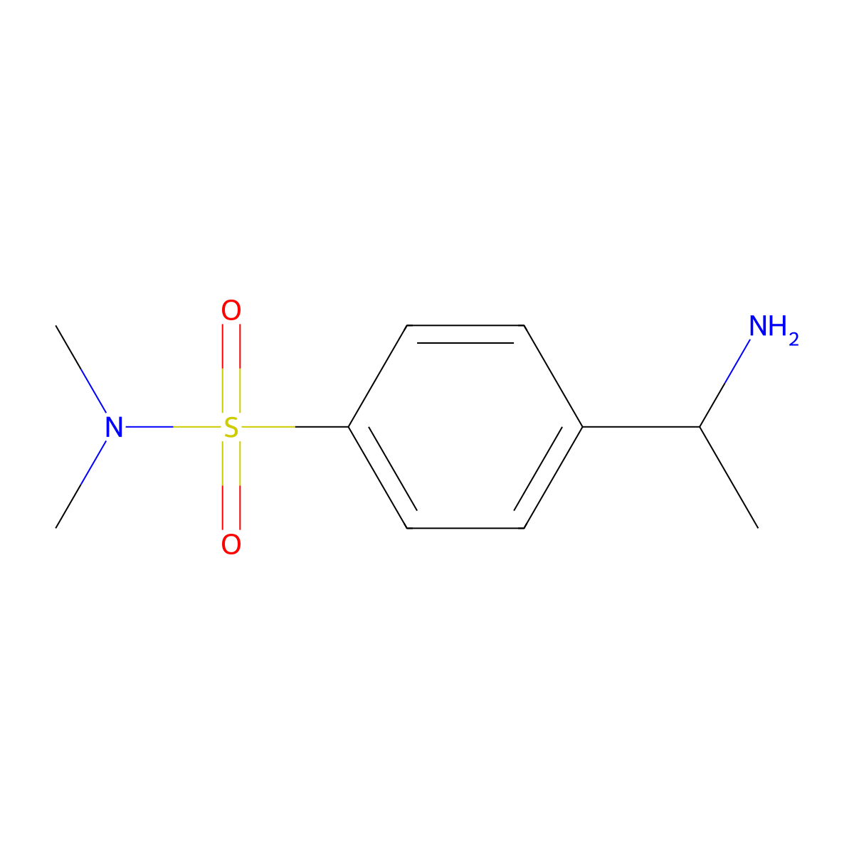 4-[(1S)-1-Aminoethyl]-N,N-dimethylbenzene-1-sulfonamide molecular structure, CAS 1212203-68-3