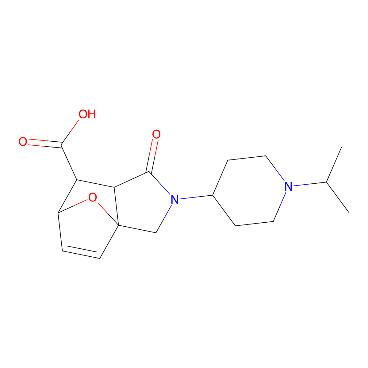 1-Oxo-2-[1-(propan-2-yl)piperidin-4-yl]-1,2,3,6,7,7a-hexahydro-3a,6-epoxyisoindole-7-carboxylic acid molecular structure, CAS 1212204-73-3
