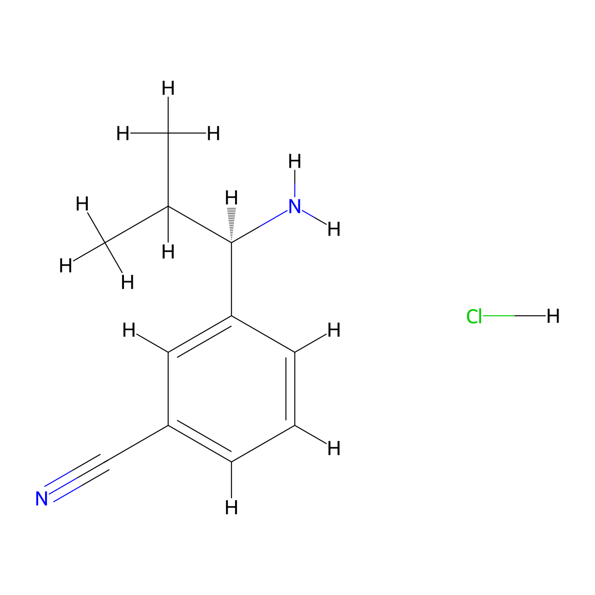 (R)-3-(1-Amino-2-methylpropyl)benzonitrile hydrochloride molecular structure, CAS 1212205-80-5
