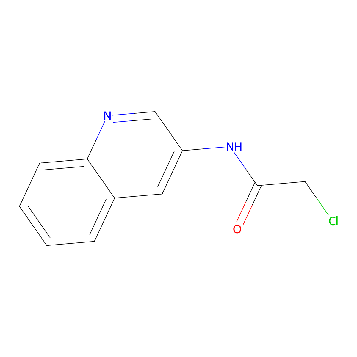 2-chloro-N-(quinolin-3-yl)acetamide molecular structure, CAS 121221-07-6