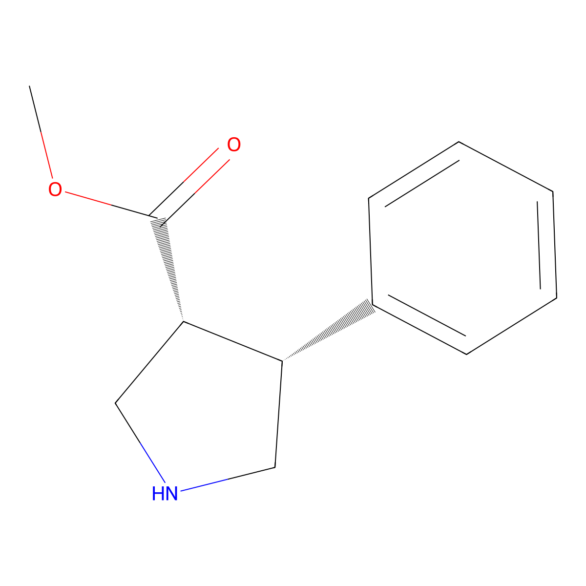 cis-Methyl 4-phenylpyrrolidine-3-carboxylate molecular structure, CAS 1212214-12-4