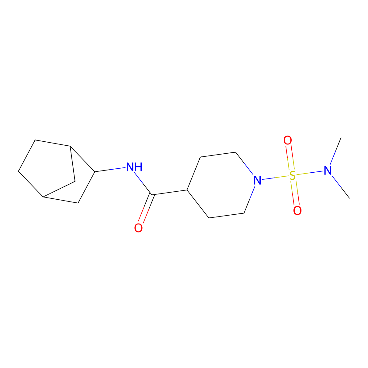 N-(bicyclo[2.2.1]hept-2-yl)-1-(dimethylsulfamoyl)piperidine-4-carboxamide molecular structure, CAS 1212215-21-8