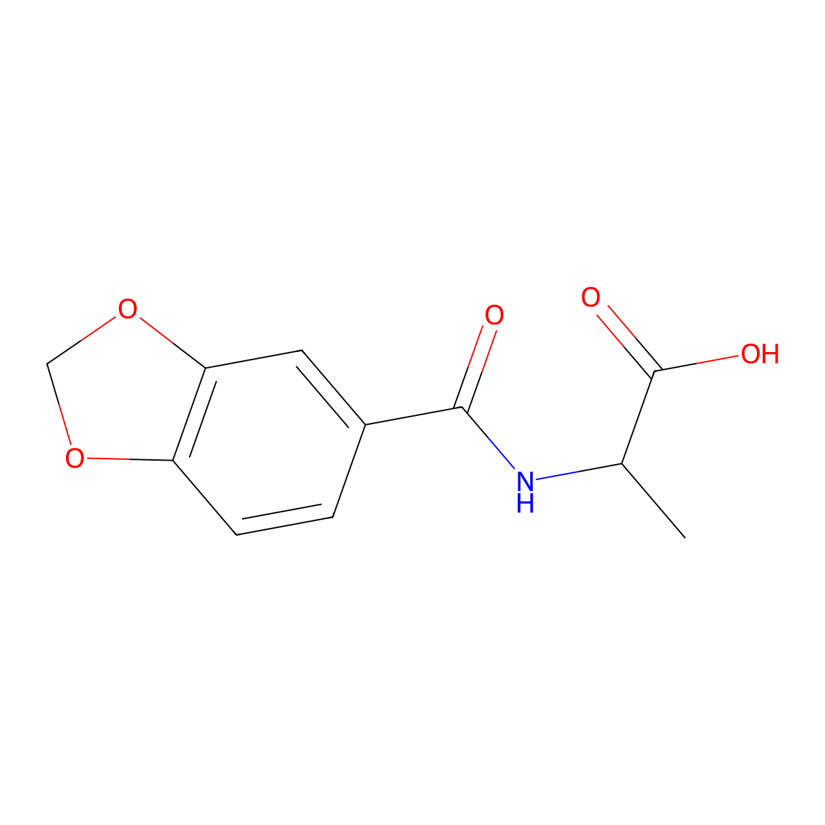 2-[(1,3-Dioxaindan-5-yl)formamido]propanoic acid molecular structure, CAS 1212215-60-5