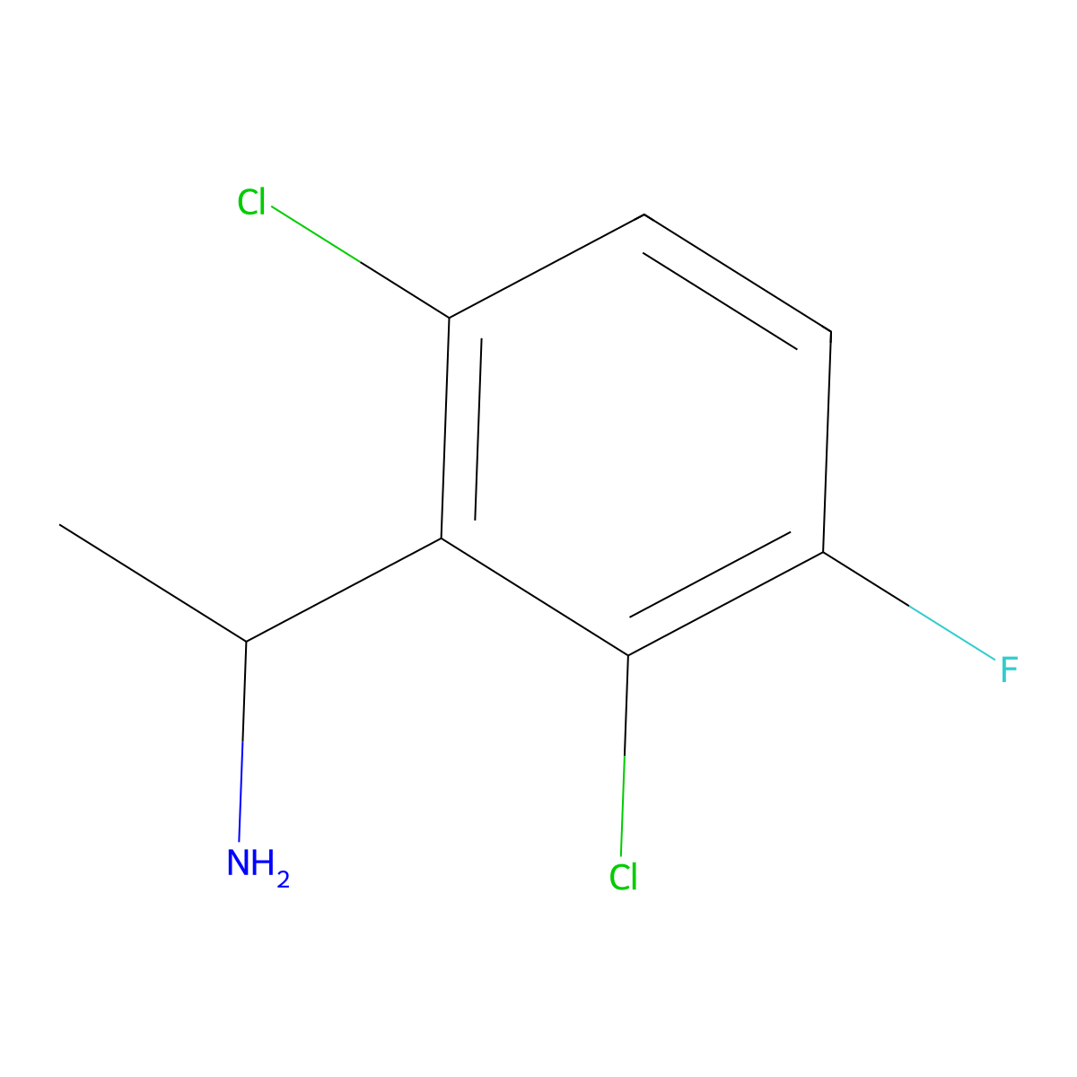 (1S)-1-(2,6-dichloro-3-fluorophenyl)ethan-1-amine molecular structure, CAS 1212219-19-6