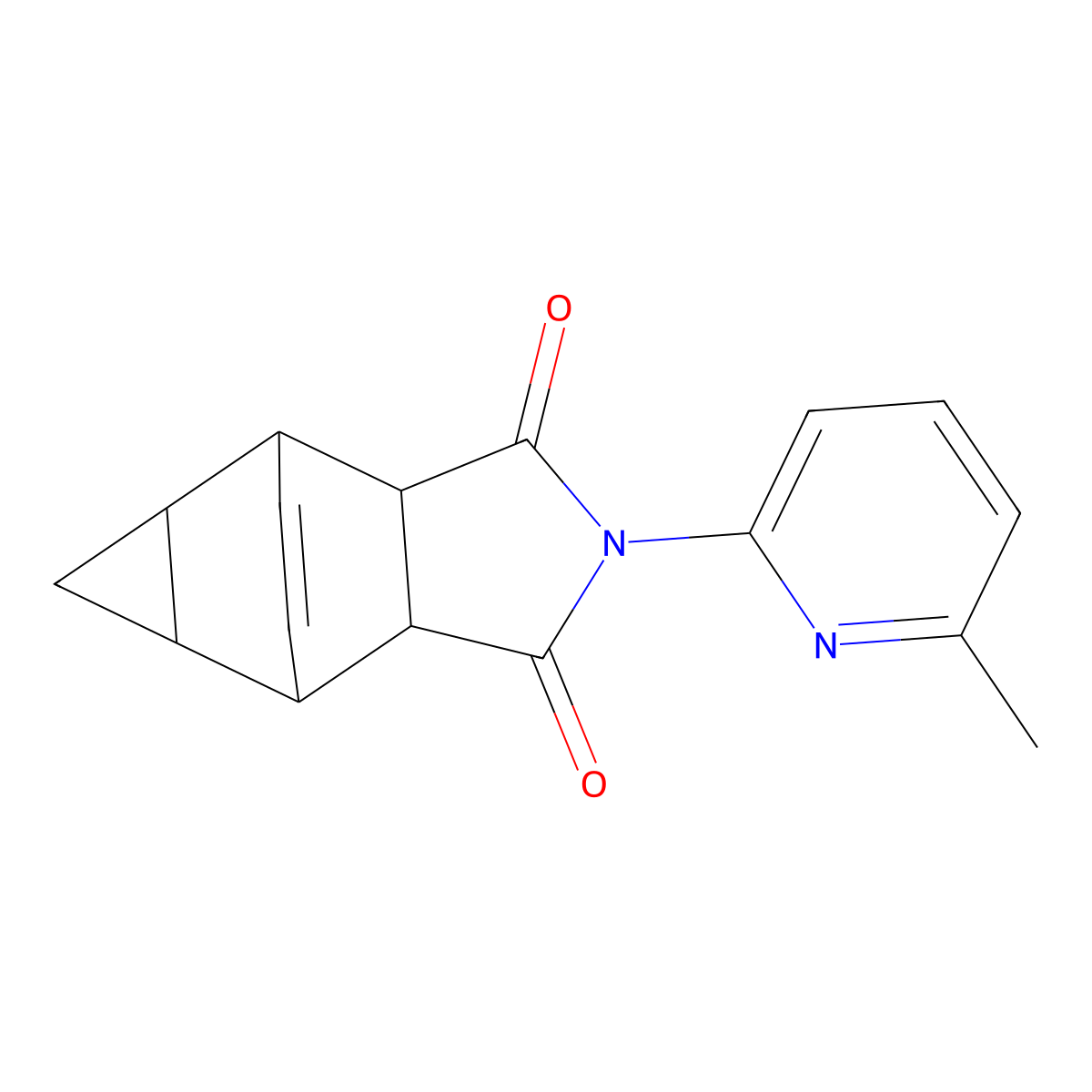 2-(6-methylpyridin-2-yl)hexahydro-4,6-ethenocyclopropa[f]isoindole-1,3(2H,3aH)-dione molecular structure, CAS 1212220-96-6