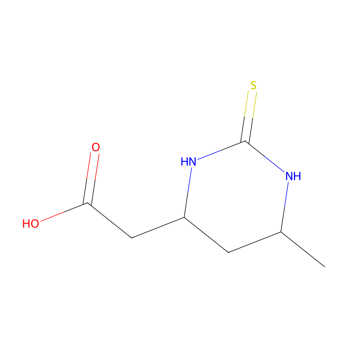 rac-[(4S,6R)-6-methyl-2-thioxohexahydropyrimidin-4-yl]acetic acid molecular structure, CAS 1212223-21-6