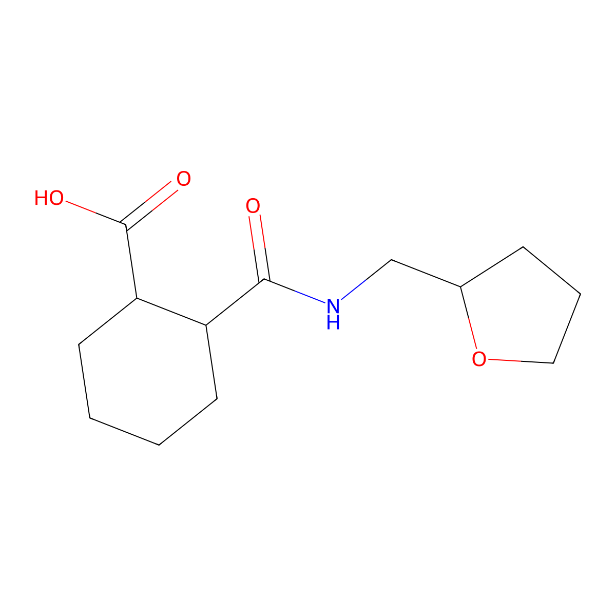 2-[(Tetrahydro-furan-2-ylmethyl)-carbamoyl]-cyclohexanecarboxylic acid molecular structure, CAS 1212225-87-0
