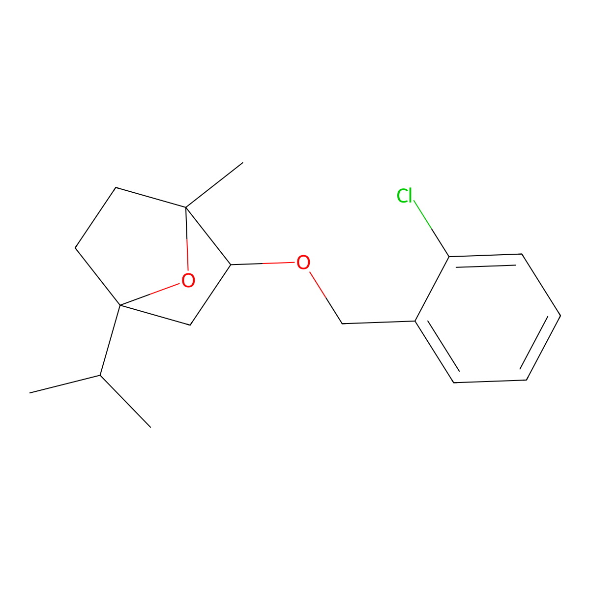 2-[(2-Chlorobenzyl)oxy]-4-isopropyl-1-methyl-7-oxabicyclo[2.2.1]heptane molecular structure, CAS 1212226-42-0