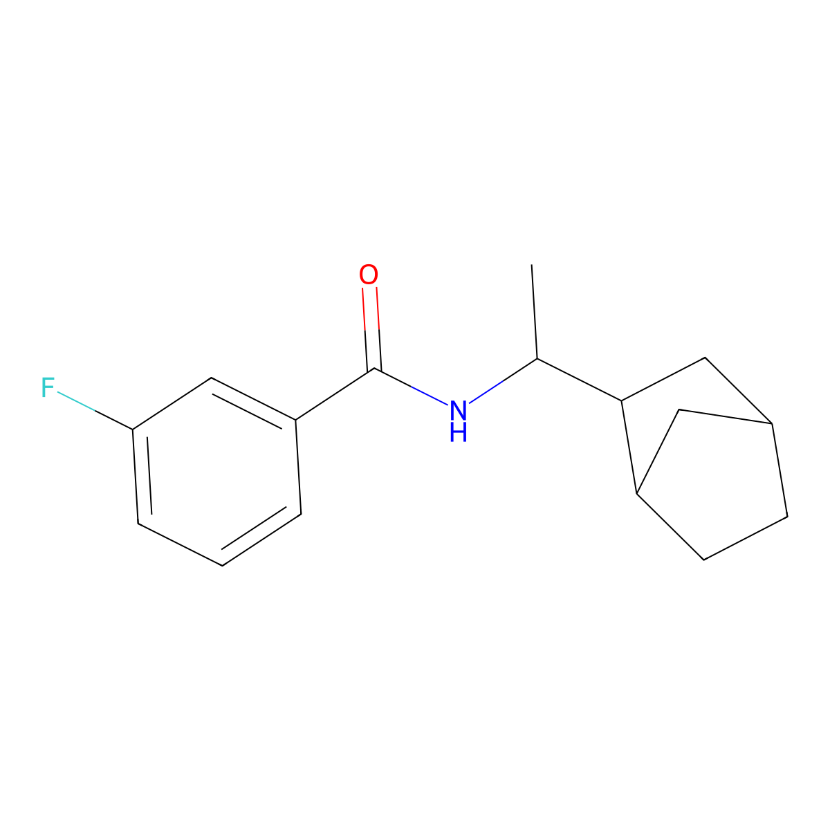 N-(1-bicyclo[2.2.1]hept-2-ylethyl)-3-fluorobenzamide molecular structure, CAS 1212228-36-8