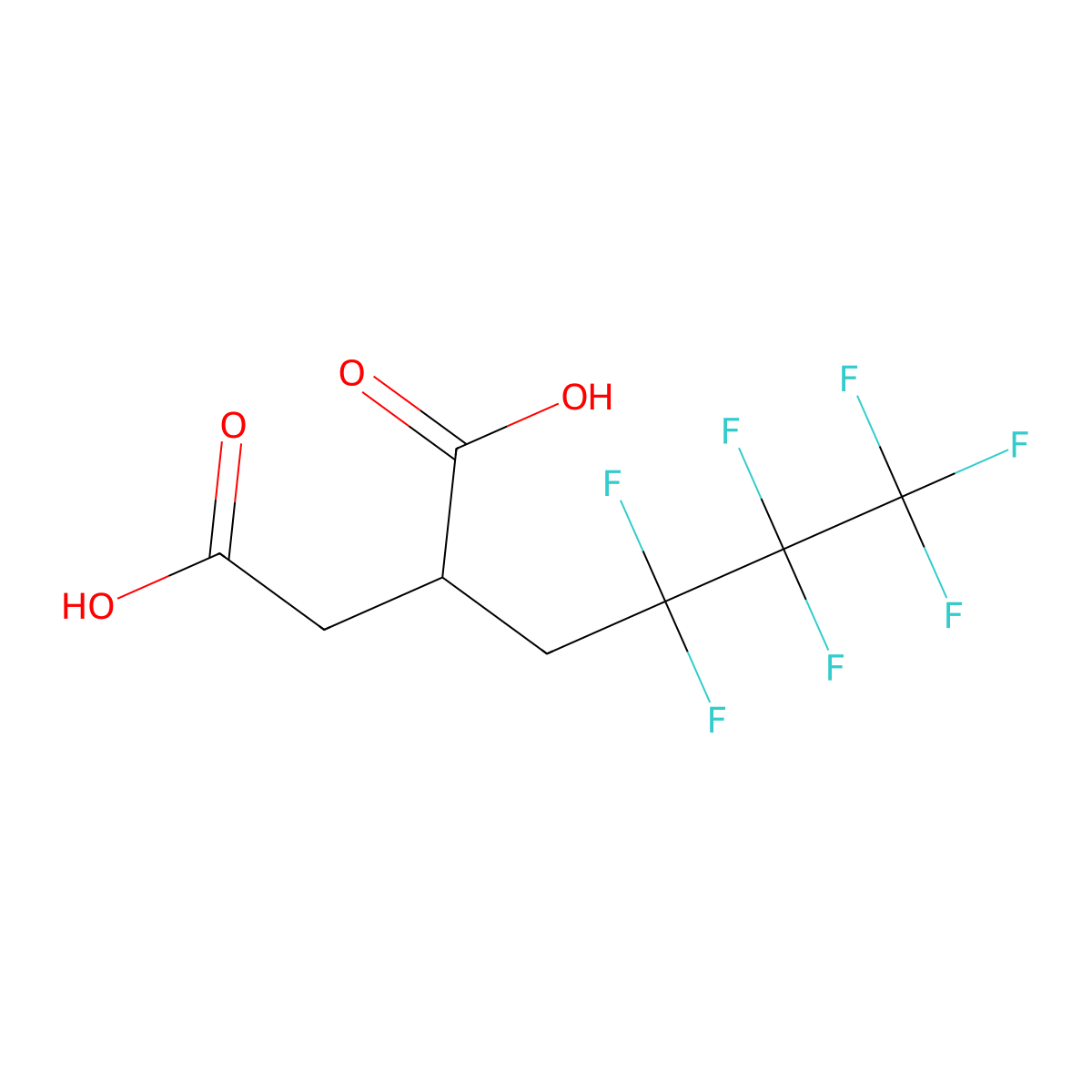 2-(2,2,3,3,4,4,4-Heptafluorobutyl)butanedioic acid molecular structure, CAS 121223-84-5