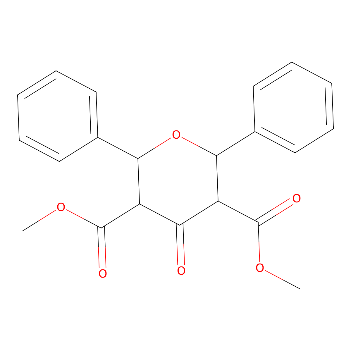 3,5-Dimethyl 4-oxo-2,6-diphenyloxane-3,5-dicarboxylate molecular structure, CAS 1212230-03-9