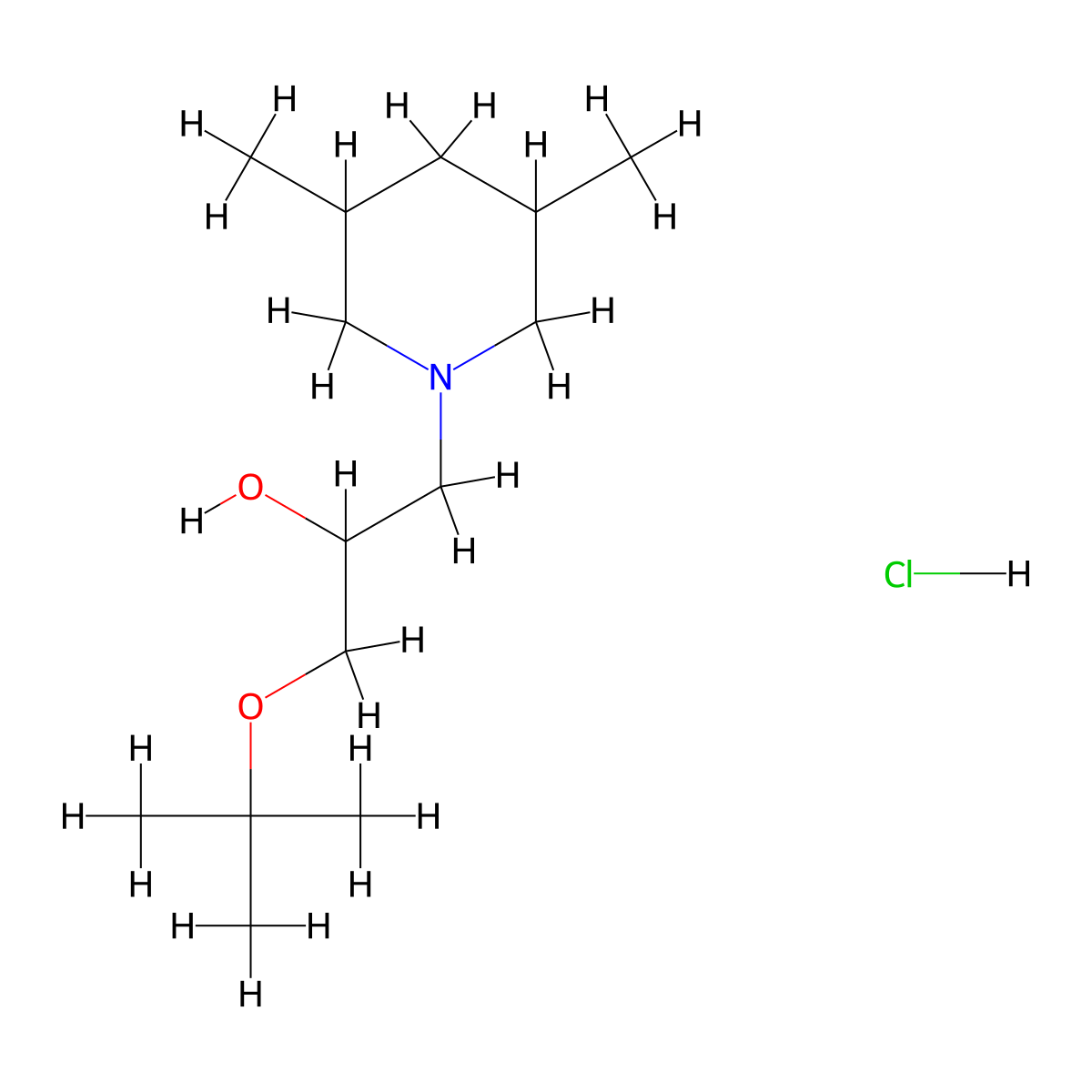 1-(Tert-butoxy)-3-(3,5-dimethylpiperidin-1-yl)propan-2-ol hydrochloride molecular structure, CAS 1212231-85-0