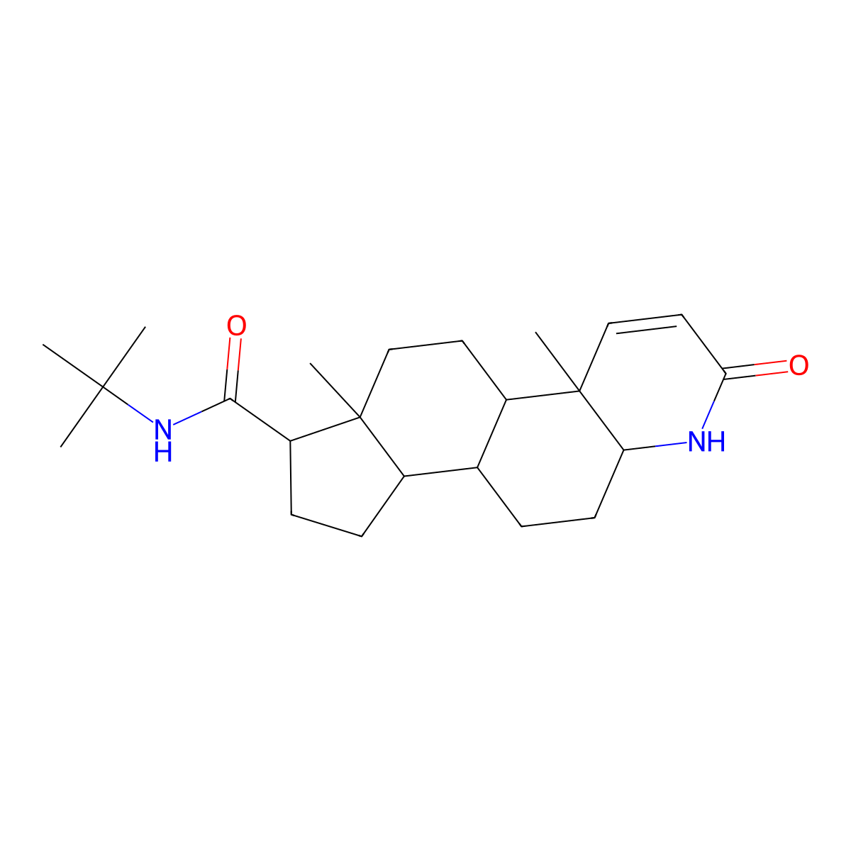 4a,6a-Dimethyl-2-oxo-2,4a,4b,5,6,6a,7,8,9,9a,9b,10,11,11a-tetradecahydro-1H-indeno(5,4-f)quinoline-7-carboxylic acid tert-butylamide molecular structure, CAS 1212235-84-1