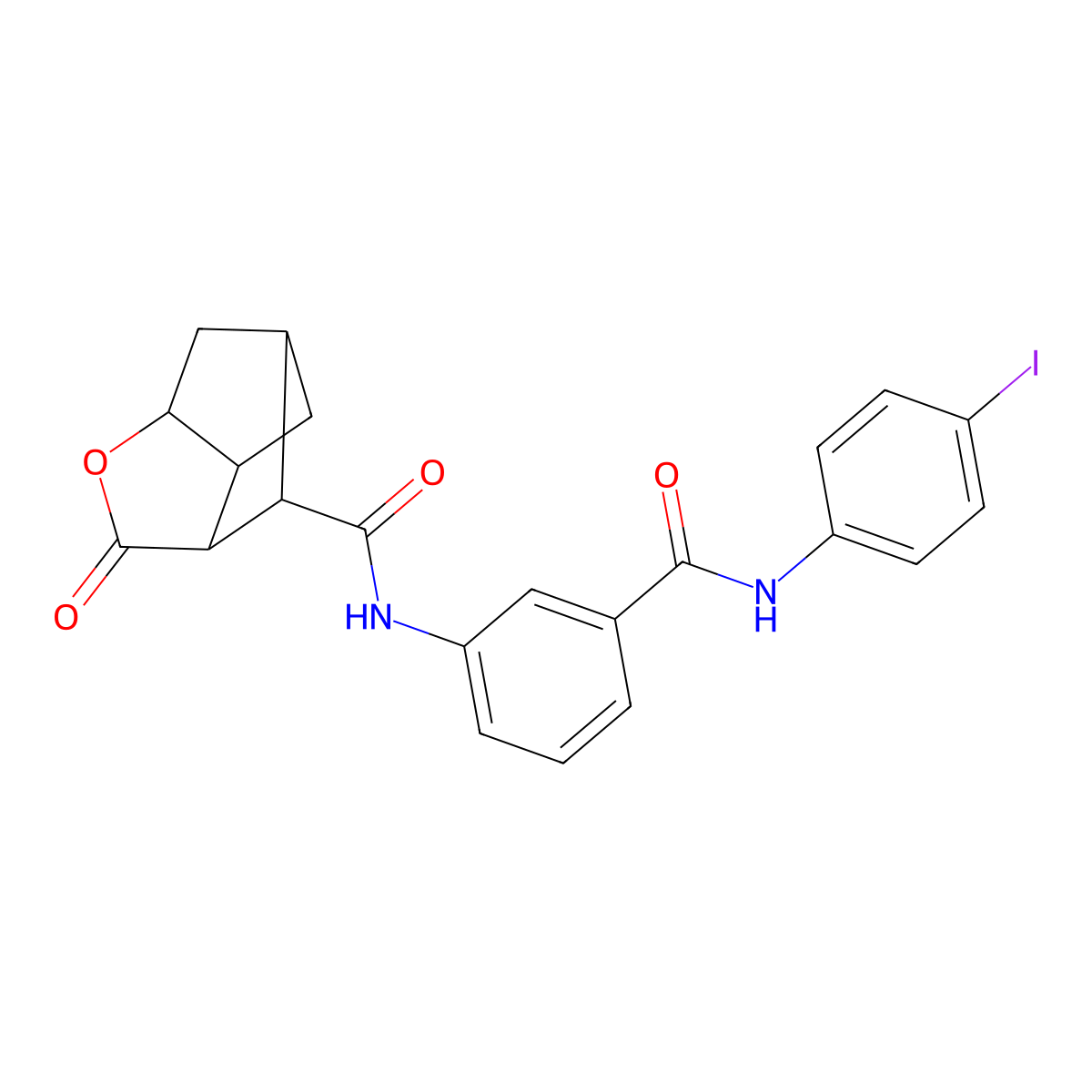 N-(3-((4-iodophenyl)carbamoyl)phenyl)-2-oxohexahydro-2H-3,5-methanocyclopenta[b]furan-7-carboxamide molecular structure, CAS 1212238-52-2