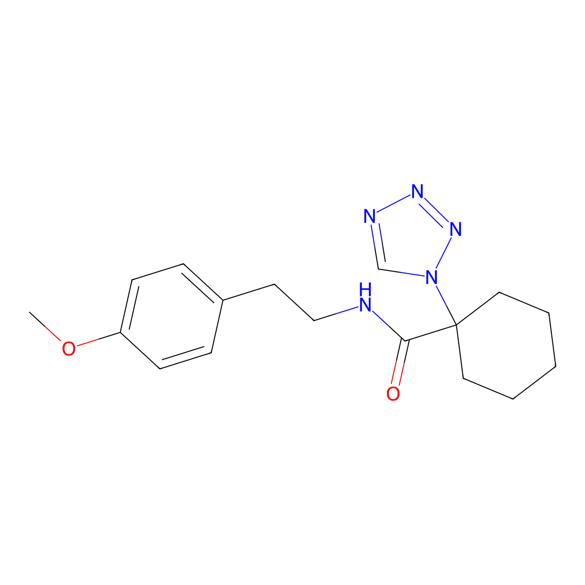 N-[2-(4-methoxyphenyl)ethyl]-1-(1H-tetrazol-1-yl)cyclohexanecarboxamide molecular structure, CAS 1212239-57-0